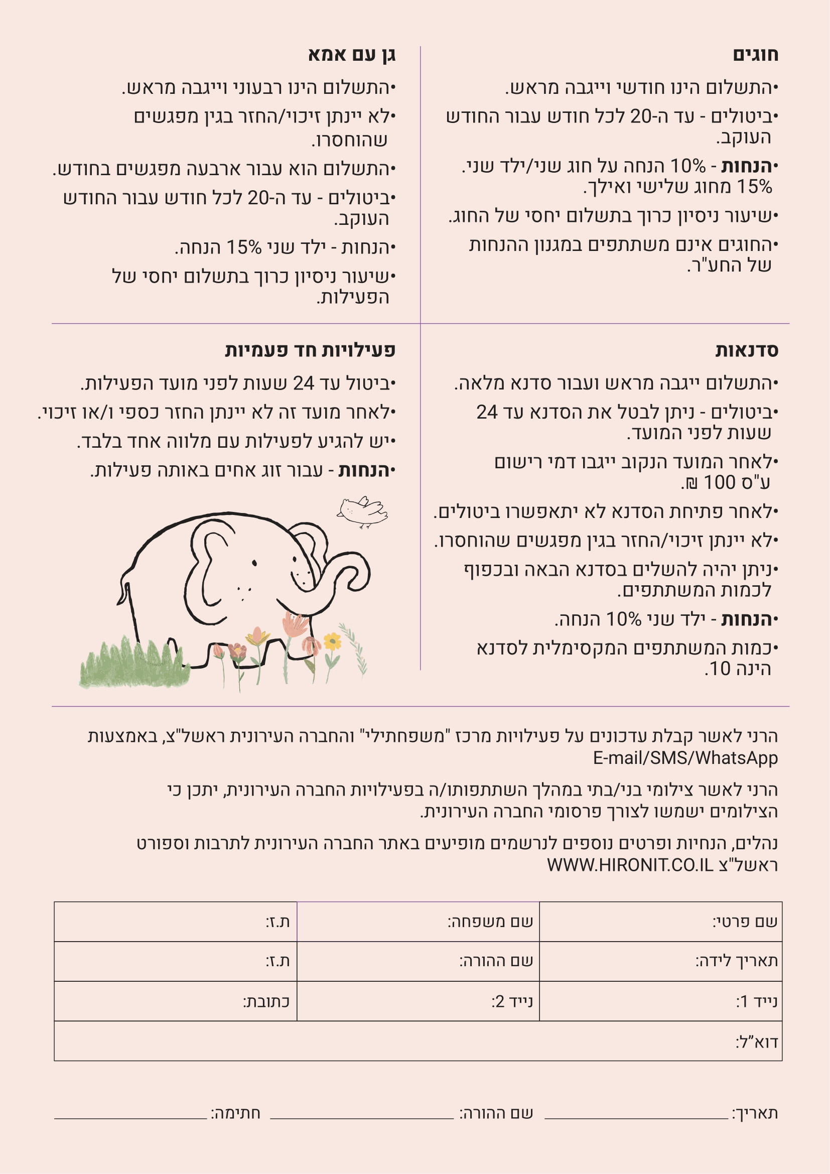 תקנון המרכז